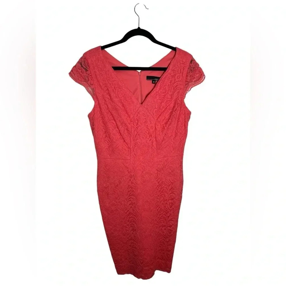 Chetta B Coral Lace Midi Dress Size 10-Bnwt